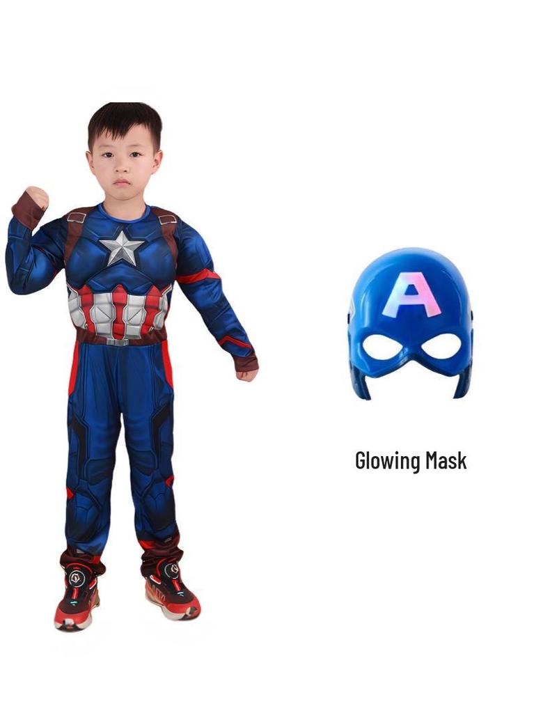 Captain America Muscle Costume for Kids & Adults - Anime Cosplay Performance Outfit