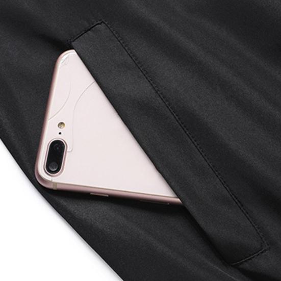 2Pcs/Set Men Sportswear Set Patchwork Color Stand Collar Long Sleeve Zipper Placket Jacket Elastic Waistband Drawstring