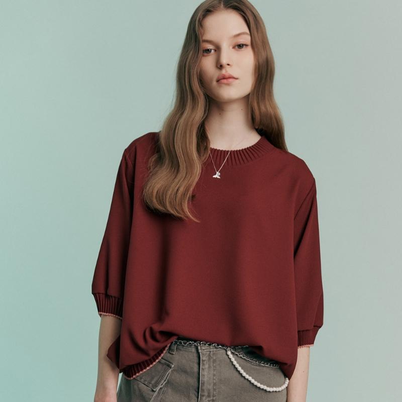 Maxza Pleats Round Neck 5 Sleeve Blouse Zc06qb600on