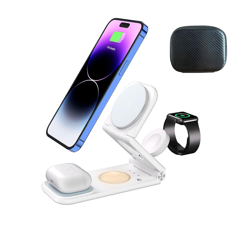 

Cross-Three Magnetic Folding Wireless Charger for Apple Phones & Watches білий