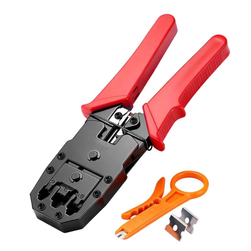 

Стриппер и обжимка для кабеля из высокоуглеродистой стали для разъемов RJ45 с эффективными лезвиями и легкой конструкцией