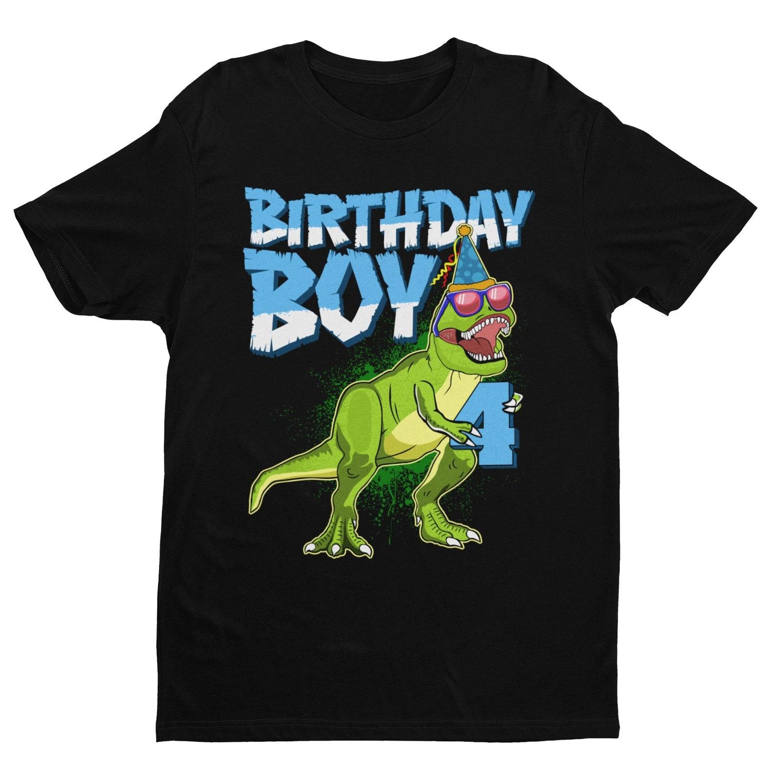 Boys 4th Birthday Dinosaur T-Shirt: Dino-mite Birthday Boy Gift L