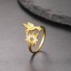 Sweet Flower Bird Ring Fashion Gold Fade Resistant Jewelry