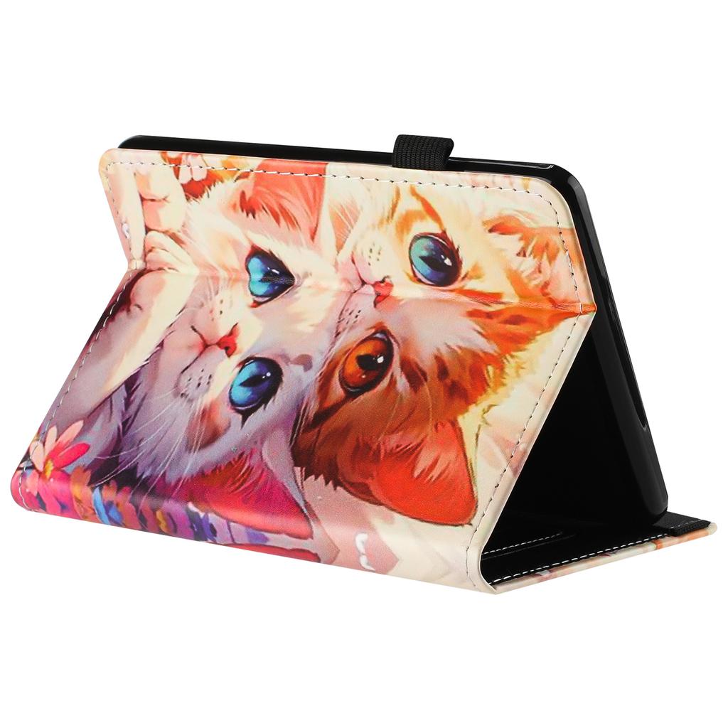 For Amazon Kindle Paperwhite 6 (2024) Tablet Case Litchi Texture Pattern Printing Leather Cover Auto Sleep/Wake with Card Holder