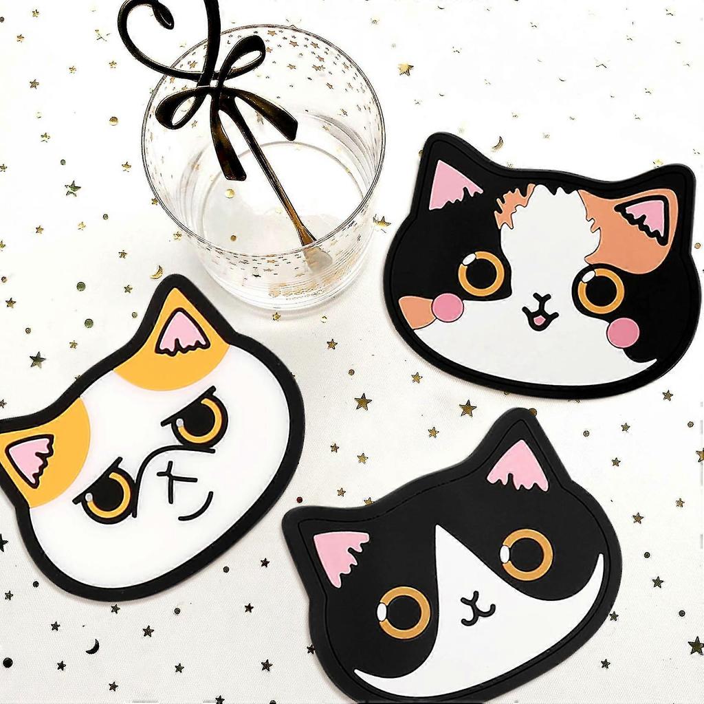 10 Pcs/Set Silicone Mat Cup Bar Home Cartoon Animal Coaster,for Hot Drink Coffee Milk Tea Mug Cup A