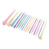 17pcs Makeup Brush Candy Colors Soft Thick Aluminum Tube Cosmetic Brush Kit for Dating Party Outdoor