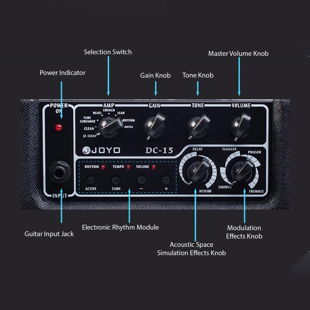 Electric Guitar Amp 15W Speaker Delay Reverberation Effects Acoustic Guitar Amp 8 Amplifier Analog