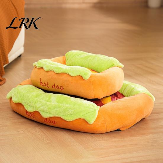 Cute Dog House for Dachshunds Hot Pet Bed, Removable Washable Mat, Cozy Plush Nest Bed Small Dogs Cats Indoor Use Warm Mat