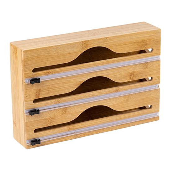 Food Cling Film Cutter Plastic Wrap Dispenser with Slide Cutter Aluminum Foil Dispenser Wall-Mounted Organizer