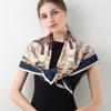Women 100% Natural Silk Scarf Square Print Large Bandana Real Silk Shawls Headscarf Pure Silk Neckerchief For Ladies 88x88cm