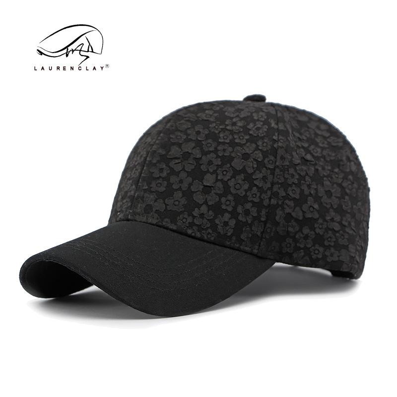 

Fashion small floral baseball cap hard top women spring and summer outdoor sunscreen sunshade cap tide Adjustable чёрный
