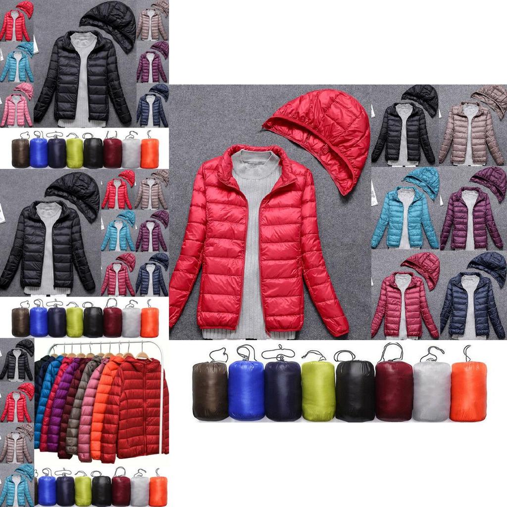 Women's Ultralight Packable Hooded Puffer Down Jacket With Detachable Hat