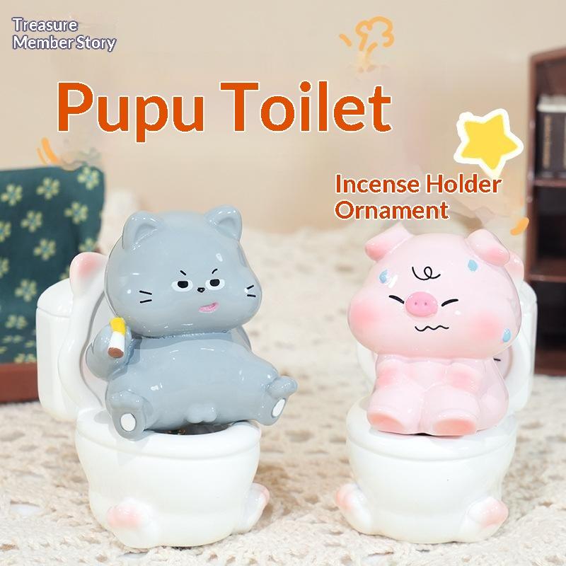 Adorable Pig On Toilet Figurine Whimsical Decor For Home Office Car Ideal Gift For Friends Versatile Indoor