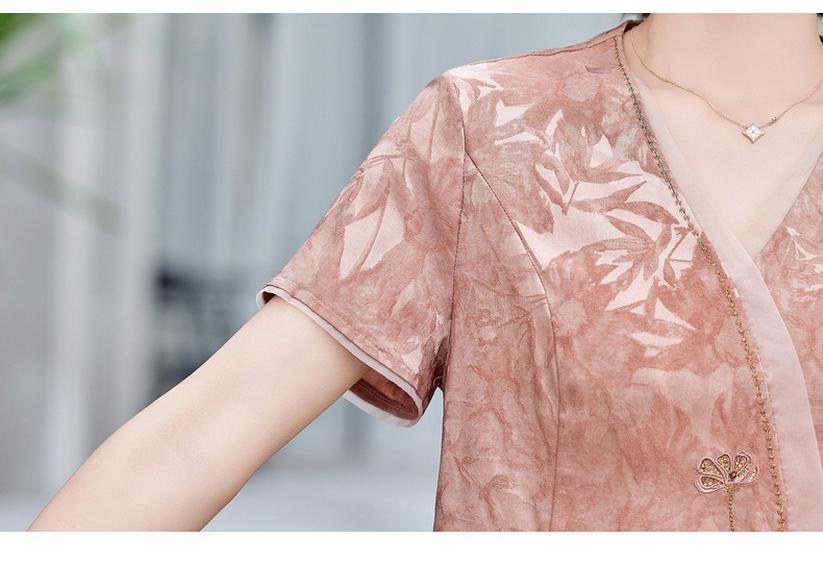 2026 Neuer Stil Chinesisches Sommer-Set: Kurzärmeliges Hemd für Frauen mittleren und höheren Alters