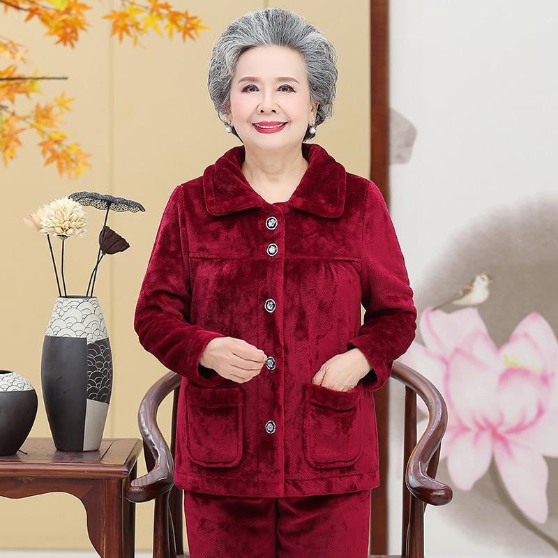 Gemütliches Samt-Flanell-Pyjama-Set für Damen - Warme Herbst-/Winterbekleidung