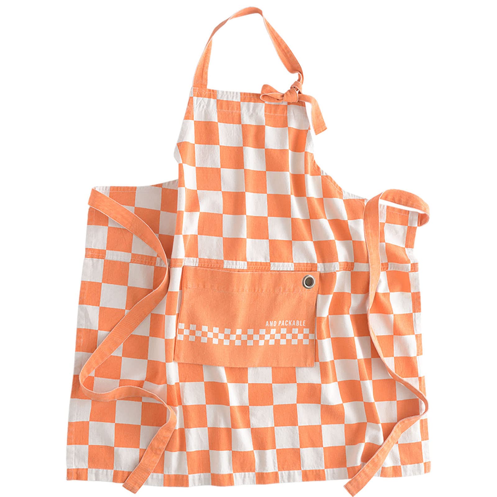

Techno Prime And Packable Length Checker Orange 71405 Apron, Unisex, Adult, 80cm, Pattern, оранжевый