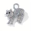 SKEDS Women Men Fashion Creative Exquisite Cute Cat Crystal Pin Lovely Kitten Rhinestone Delicate Kitten Enamel Brooch Badges