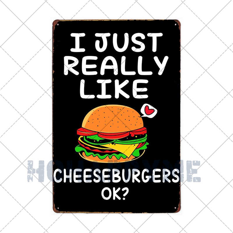 Hamburgers Metal Sign Plaque HamToast Hog Dag Food Cafe Bar Pub Restaurante Kitchen Decoration Art Craft Poster Tin Plate20x30cm
