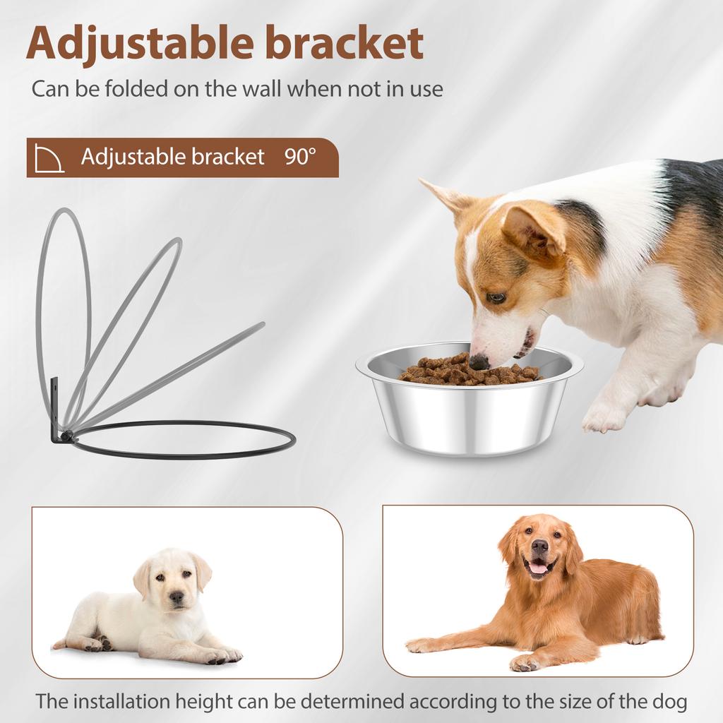 Dog Bowls Collapsible Adjustable Height Wall Mounted Raised Food Bowl for Cats and Dogs Easy To Clean Improve Digestion Bowls