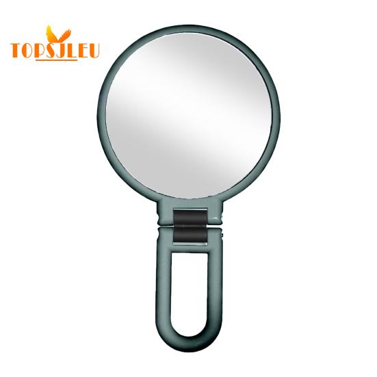 Espejo de maquillaje con aumento, mango plegable, portátil, 1x15x, elegante, compacto y versátil