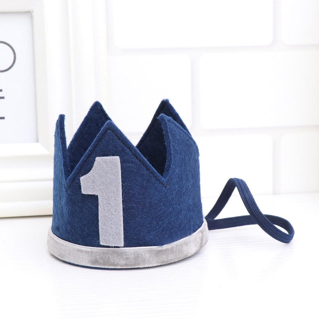 Sky-Blue Crown Hat Birthday Crown for Kids Party Hat Hairband Adorable Birthday Photo Prop Wedding Baby Shower Graduation