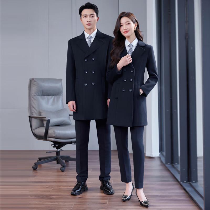 Teluoman Unisex Mid-length Wool Coat