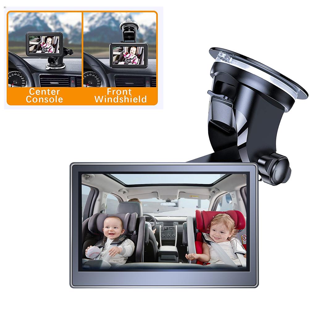 Espelho retrovisor para carro de bebê, câmera para carro de bebê, função de visão noturna HD, visor de espelho de carro, suporte de ventosa reutilizável, isqueiro