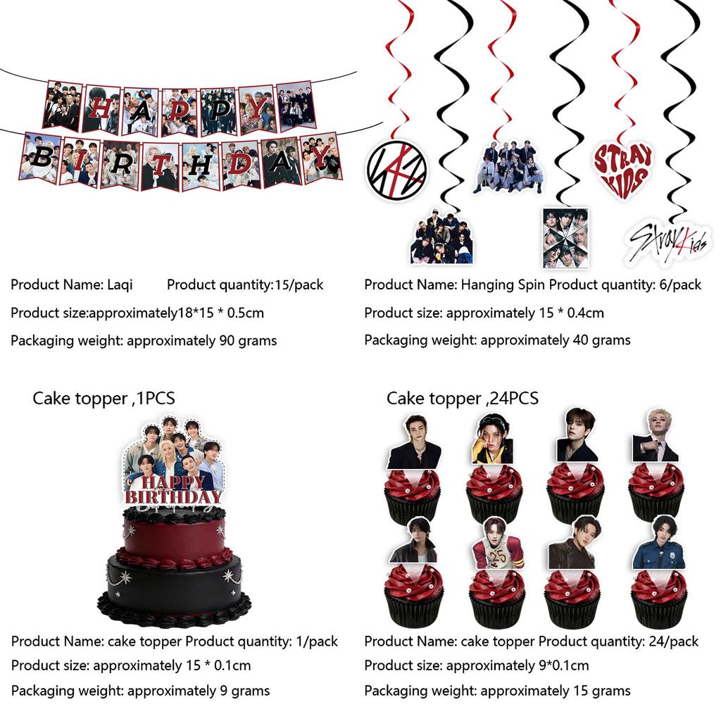 Baner Urodzinowy i Zestaw Stołowy K-pop Stray Kids