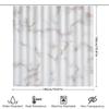 Luxury White Marble Shower Curtain Set For Bathroom Decor Modern Gold Accents Bath Mat And Hook Package Kit (200 X 180Cm)