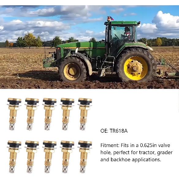 TR618A Traktor Luft-Flüssigkeits-Ventilschäfte, Tubeless-Klemmventil-Schäfte für Industrie- und Landwirtschaftsräder, Traktor, Grader (Packung mit 10)