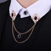 Elegant Tassel Rhinestone Cross Collar Pin For Shirts Fashionable Enthusiasts Suit Shirt Collar Brooch Trendy Jewelry