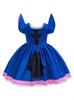 New Halloween Cartoon Stitch Cosplay Fluffy Dress for Girls