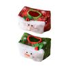 Foldable Festival Tissue Holder With Multiple Santa Patterns Durable Storage Solution For Seasonal Table Setting