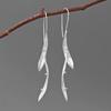 Yejian's Wind Earrings Long Earrings Imitation of Leaf Shape Abstract Designer Original Earnail Earrings