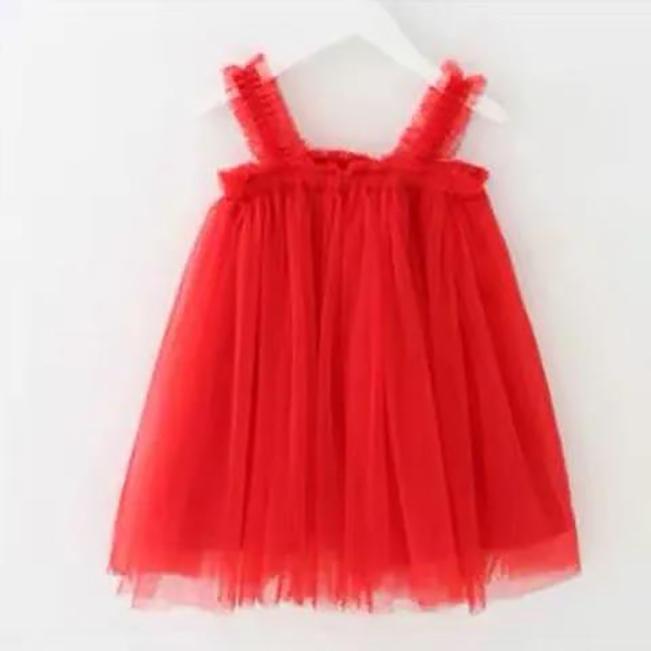 Kinderkleid Frühling Sommer Träger Kinderkleidung Baby Mädchen Kleidung Garn Ärmelloses Kleid Mädchen