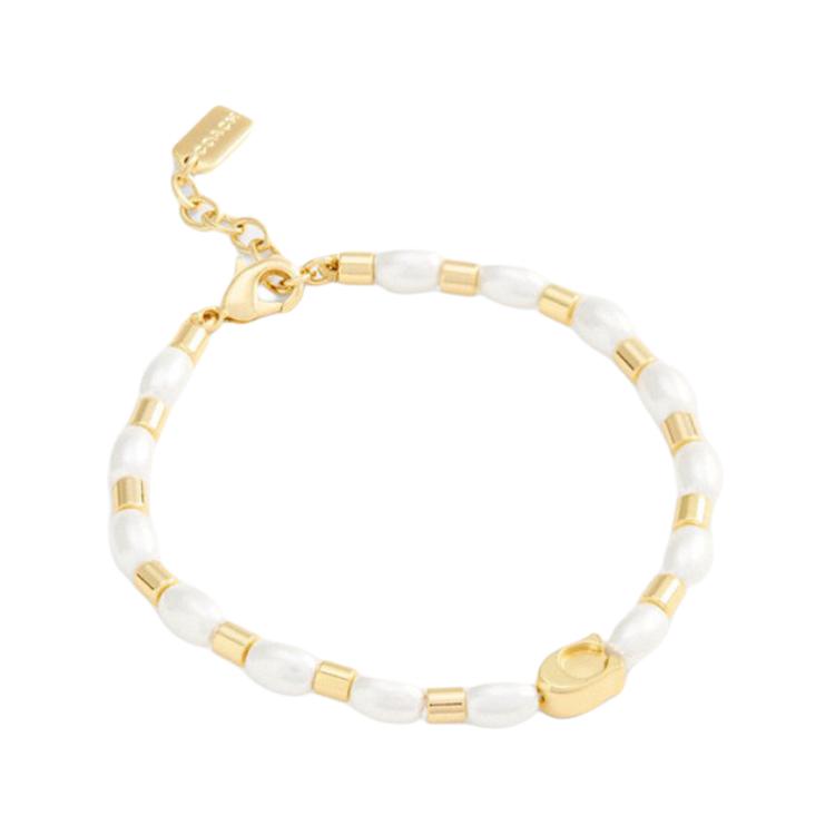 Coach Original Design Glass Bracelet Women Bracelets Gold CBB29-VP4 F,Gold