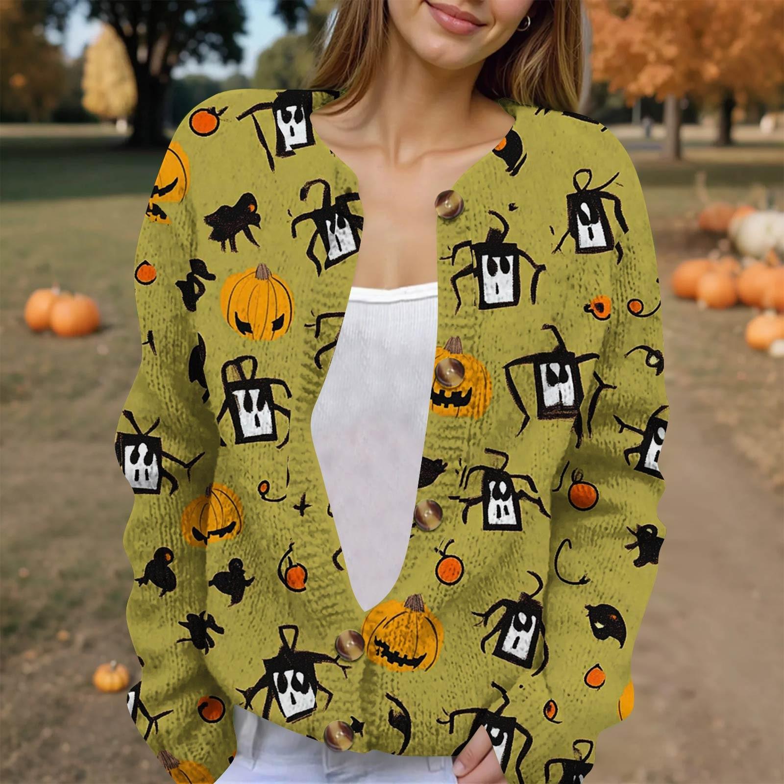 

Женская модная принтованная куртка с длинным рукавом и вязанным кардиганом на пуговицах XXL зелёный