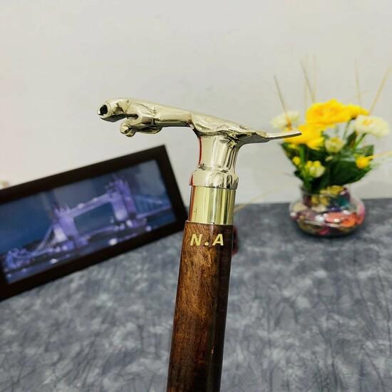 Antiker Stil Viktorianisch Vintage Designer Messinggriff Gehstock Holzspazierstock