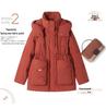 Women's Mid-Length Hooded Down Jacket - Winter Fashion Coat YE6320