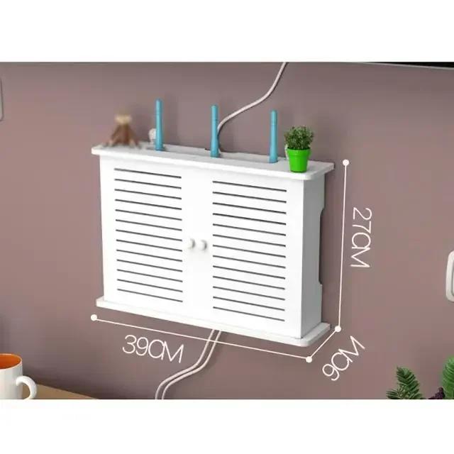 Mounted Storage Box Wall Wifi Router Rack Wall Hanging Plug Board Bracket Cable Organizer PVC Panel Shelf Home Decor Wireless
