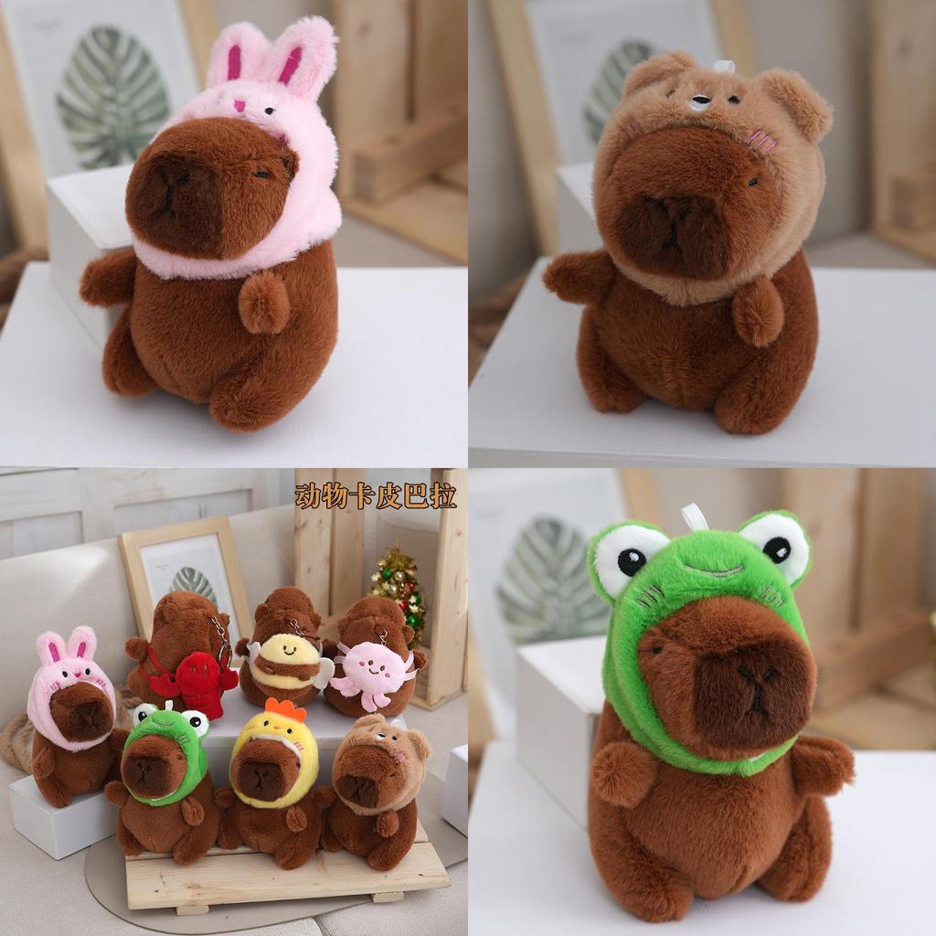 Chaveiro de Pelúcia Adorável Capivara Boneca de Desenho Animado Fofa Com Enchimento de Algodão PP Premium Para Acessórios