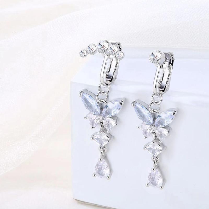 Faux Fake Belly Butterfly Fake Belly Piercing Clip On Umbilical Navel Fake Pircing Zircon Cartilage Clip On Earring Body Jewelry