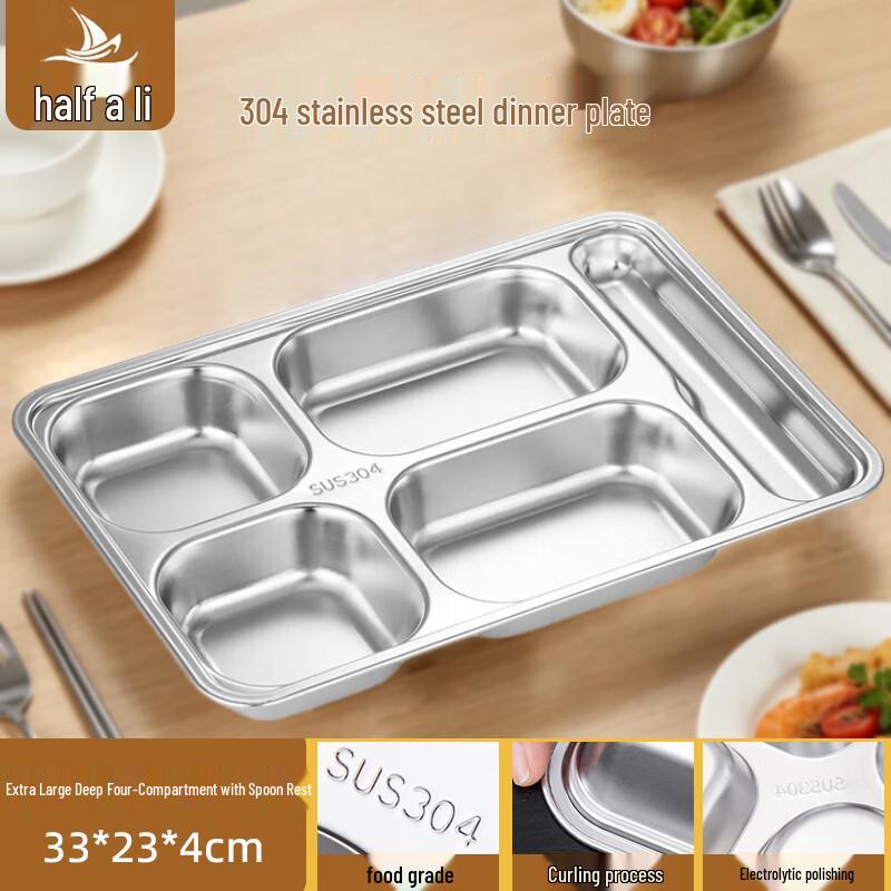 

304 Stainless Steel Divided Meal Plate