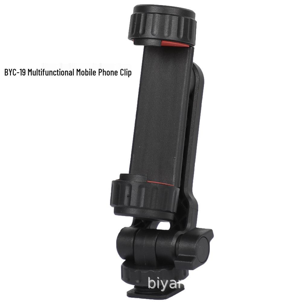 Versatile Rotating Phone Clip: Attach To Camera Cold Shoe for Horizontal/Vertical Use with Fill Light, Monitor, Speaker, Etc.