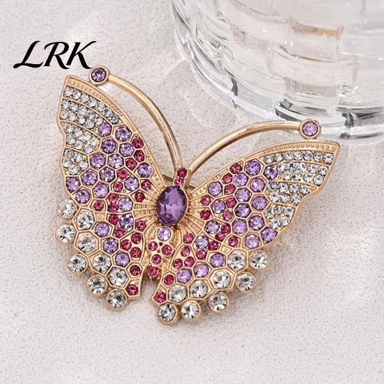 Metal Butterfly Brooch Rhinestone for Women, Vintage Insect Lapel Pin, Shirts Pins Decorative Accessory Clothes Scarf Shawl Dress Bag Women