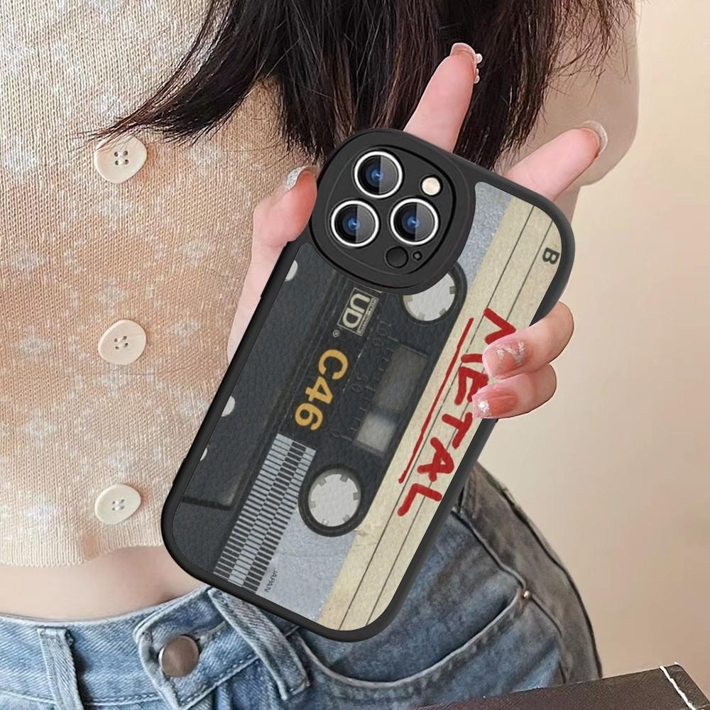 Vintage Cassette Tape Phone Case Hard Leather For IPhone 16 15 14 13 12 Mini 11 14 Pro Max Xs X Xr 7 8 Plus Fundas