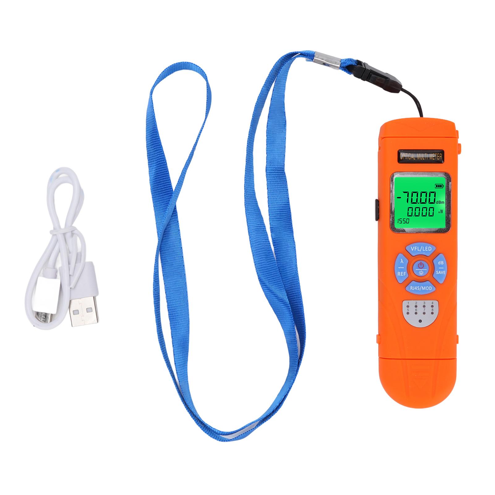 

Fiber Optic Tester Rechargeable Multifunctional 70 to +10dBm 850 to 1650nm 15KM VFL Test RG45 Test