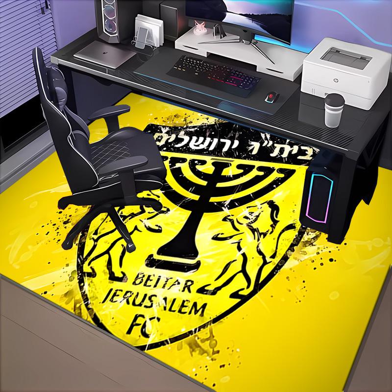 1PC Jerusalem Fc Logo Design Rug Game Carpet, Floor Mat for Bedroom Living Room Entryway Rug, Home Decor Idea Gift for Christmas Birthday