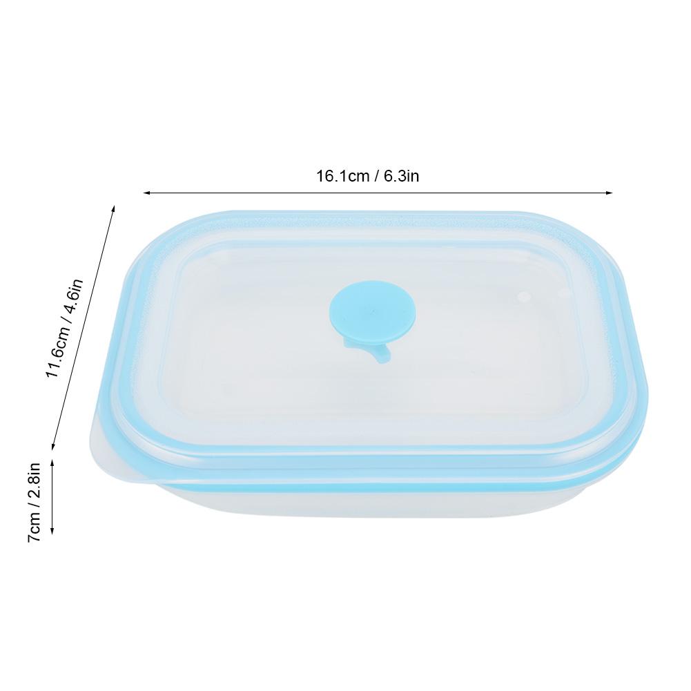 600ml Rectangular Portable Food Grade Silicone Folding Lunch Box Food Container (Yellow)