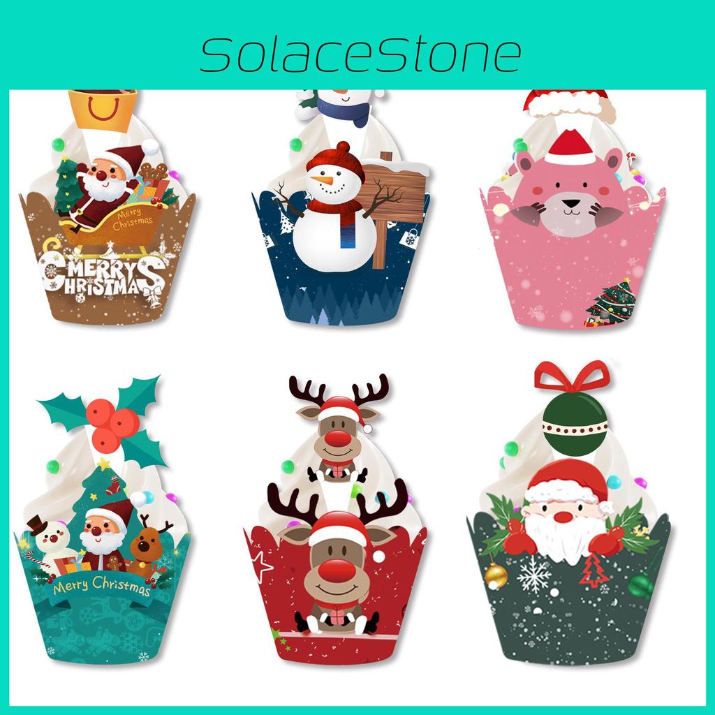 Decoration Christmas Cake Paper Flags Cards For Festive Party Prop Celebration